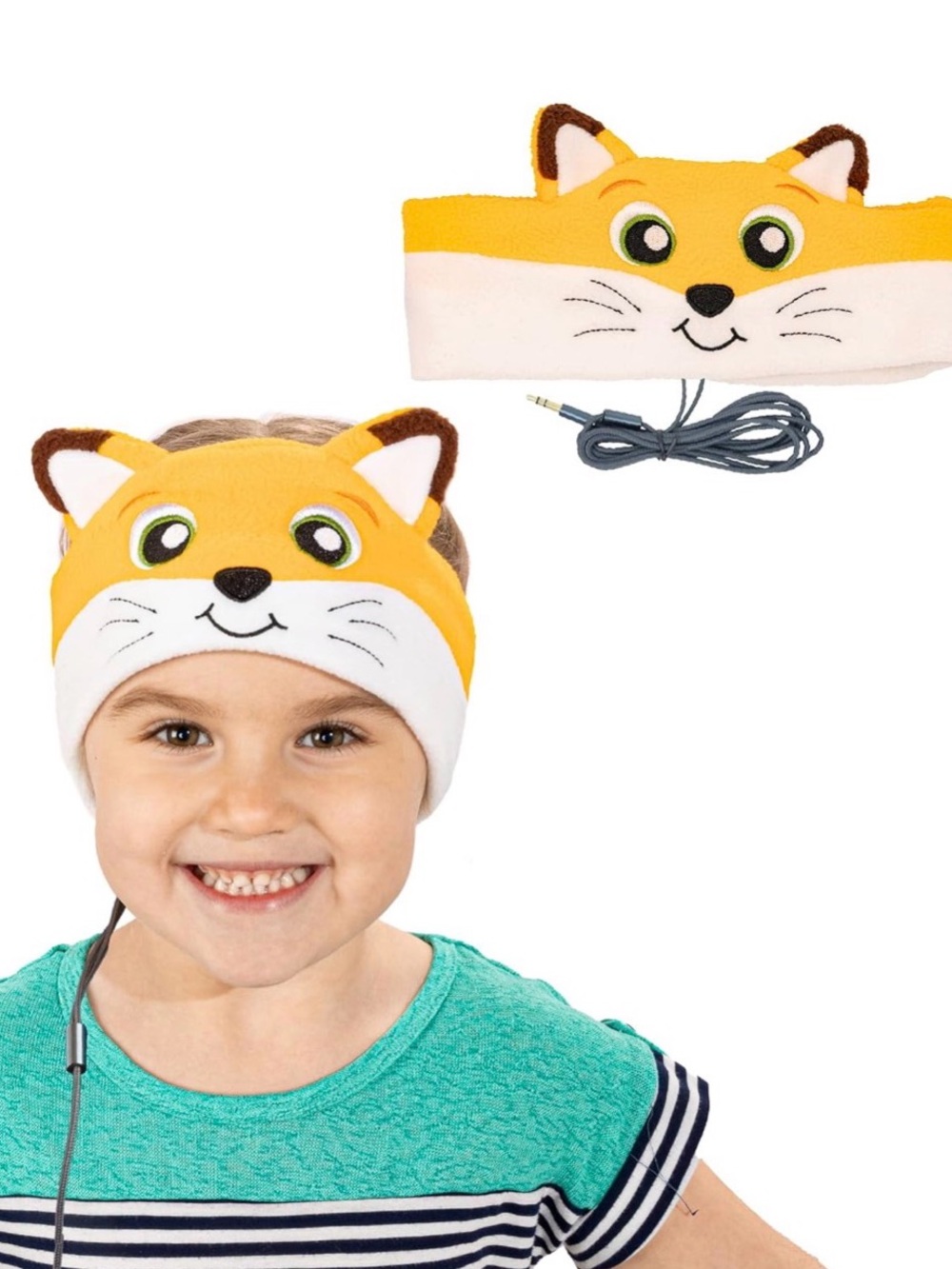 CozyPhones Headband Earphones Fox Sensory Friendly Yellow 90dB Volume Limit NWT